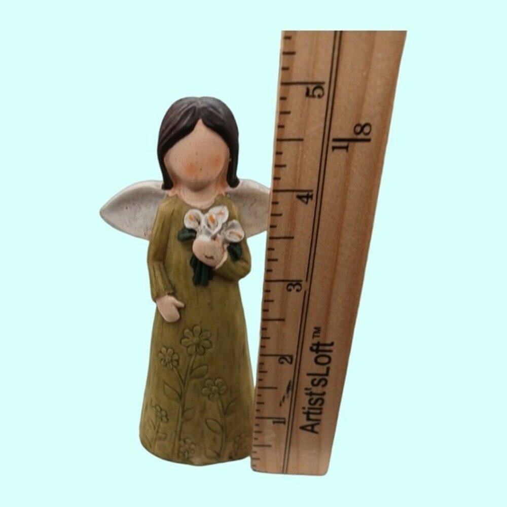 Vtg Angel of the flower figurine wings resin - Picture 6 of 7